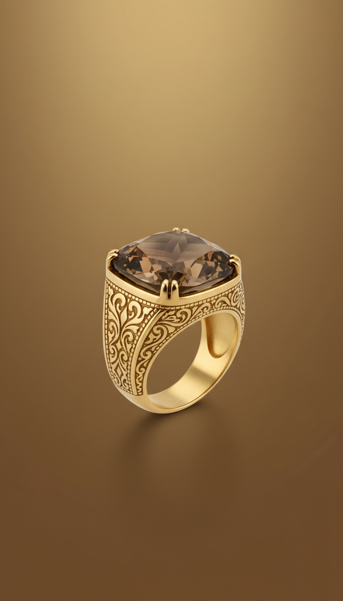 22k Gold Ring with Arabesque Engraving