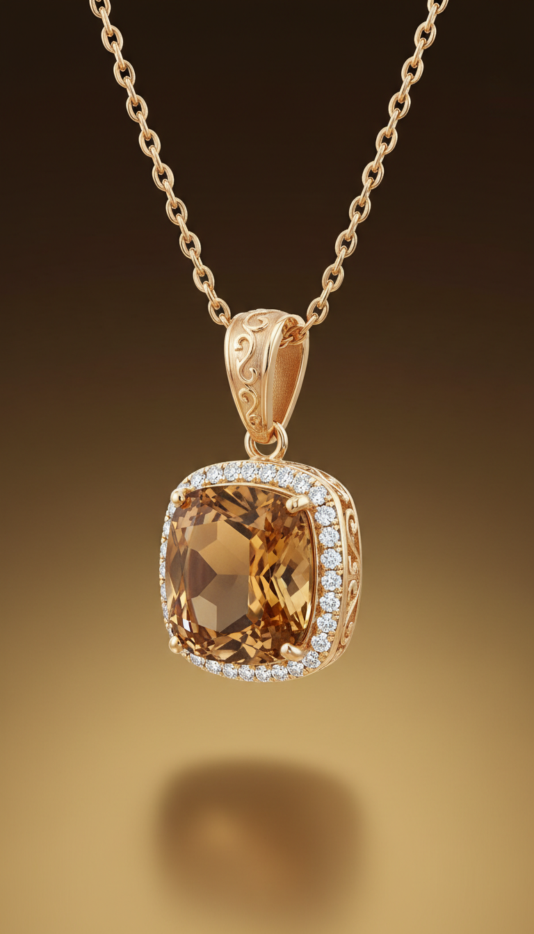 Gemstone Pendant Necklace in Signature Setting