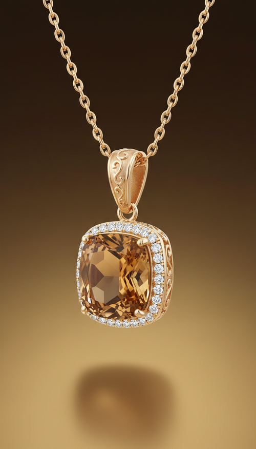 Gemstone Pendant Necklace in Signature Setting